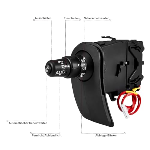 Gedlex Lenkstockschalter Blinkerschalter Ersatz für Clio III, Clio 3, Kangoo, Modus, Fahrzeug Auto Blinker Stalkschalter 7701057088 8201590638 255405605R 7701057089 7701057090