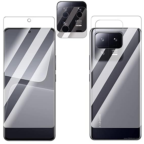 I Want It Front And Back Screen Guard Protector For Xiaomi 13 Pro Front Flexible Tempered Glass And Back Carbon Transparent Fiber Skin | Impossible Glass Unbreakable Screen Protector