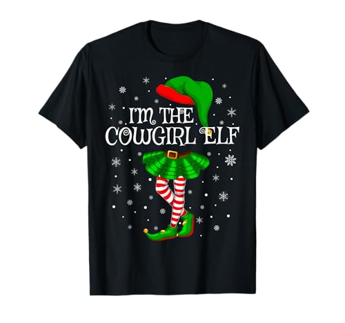 Cowgirl Elf Christmas Family Group Women Girls Xmas Pajama T-Shirt