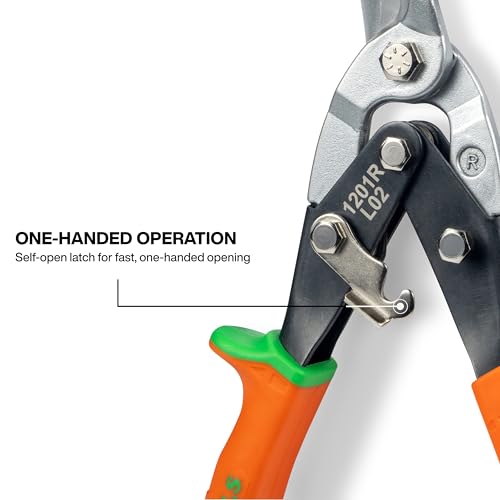 Image of Klein Tools 1201R Metal Shears, Aviation Snips, Right Curvature