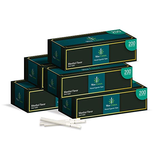 WeeWorld Filtered Cigarette Tubes - 1000 Count Pre-Rolled Tubes - Premium Quality Regular Tubes for Roll Your Own Cigarettes Injector Compatible (Menthol, 1000 Pack)