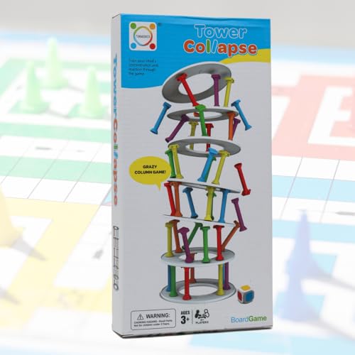 Jogo de Mesa Brinquedo Equilibrio Torre Maluca Puxa Coluna