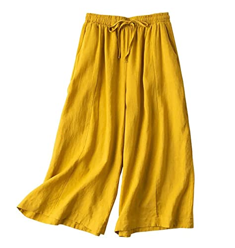 DSKK Pantaloni Donna Estivi Leggeri Larghi Lino