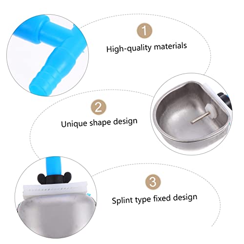 Bebedero para conejos de acero inoxidable UPKOCH, pack de 5 piezas duraderas 4