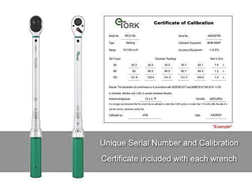 Etork - Magnetic Lock Torque Wrench | 1/2 Torque Wrench | 160 Lbs Torque Wrench | Auto Torque Wrench | Torque Wrench 1/2 Drive | Range: 10-160 Ft.-Lb./10-220 N.m #TOP7