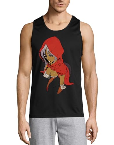 Camiseta sin mangas de algodón ropa hombre negra con tirantes diseño anime