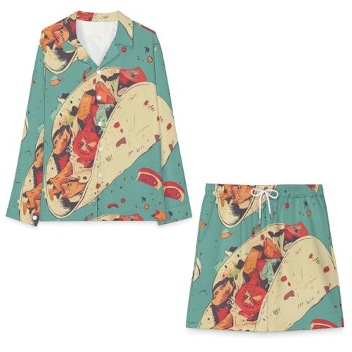 Burrito Tortilla PatternMen's Long-sleeved Suits for Everyday Casual Wear3