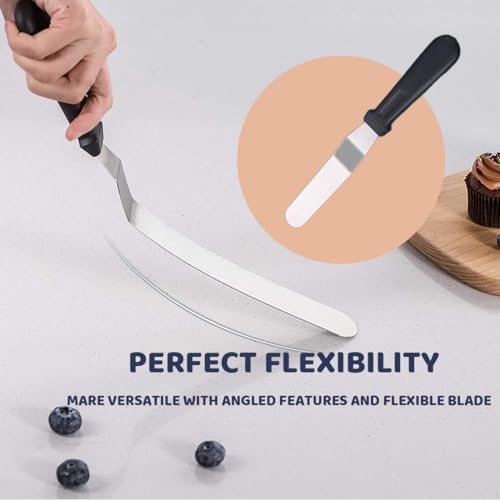 Spatole per Dolci in Acciaio, Raschietto per Bordi e Stuccare Torta con Set di Spatole per Glassa - immagine 4
