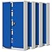 Produktbild Jan Nowak 4er Set Aktenschrank C001 Metallschrank Stahlschrank Werkzeugschrank Büroschrank Lagerschrank Universalschrank Pulverbeschichtung Flügeltüren 185 cm x 90 cm x 40 cm (grau/blau)