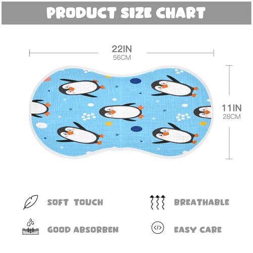 Kigai Penguin Baby Burp Cloths Extra Soft and Absorbent Burping Rags Cotton Burping Clothes Baby Washcloths for Newborn Boys Girls - 1 Pack4