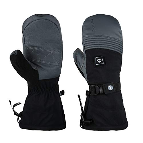 MOUNT TEC Explorer 4S Snow Sports Mitten & Gloves Electric Heated Gloves for Skiing Snowboarding Skating Waterproof & Windproof Winter Gloves for Men & Women (Gray, Large)