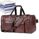 Reisetaschen Für Herren Duffel Stil,Aus Robustem Vintage PU-Leder Mit Großem Fassungsvermögen | Wochenend Duffel Für Handgepäck | Für Wochenendausflüge Fitness Reisen Urlaub Business Schuhe Kleidung U