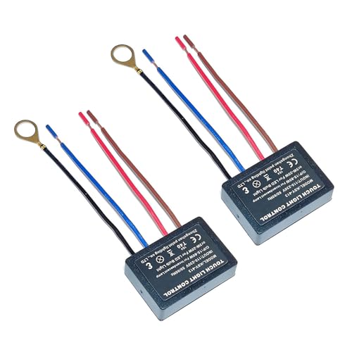 2x LED Touch Dimmer Switch, 3 Way Touch Sensor Dimmer Control Module for LED Bulbs Nightstand Lamps