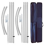 2 Packs Swooper Flag Pole with 2 Packs Ground Stake,15 Feet Complete Feather Flag Pole Kit for Busin