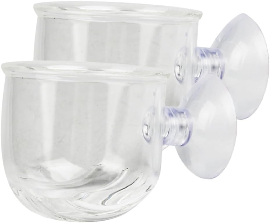 NOLITOY 3sets Glass Feeding Cup Fish Feeder Aquarium Supplies Shrimp Feeder Dish Food Size s 2pc*3
