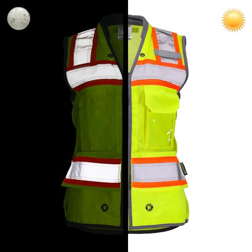 Image of DOME75 OMNI Series OV6123 Class 2 HiVis Contrast Heavy Duty Surveyors Vest with ProPocket