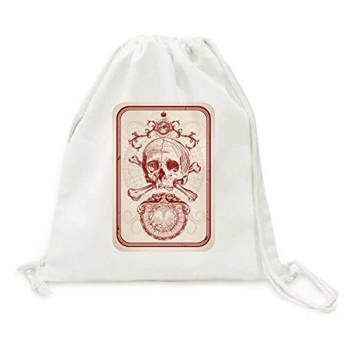 Sac cordon pour éviter les sacs lourds motif poker squelette en toile