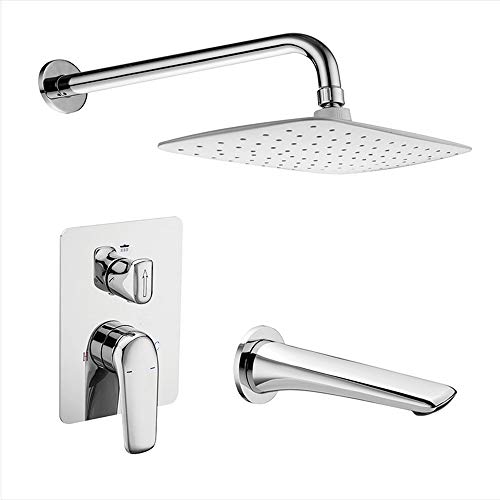 Robinet de douche mural dissimulé chrome avec douche effet pluie