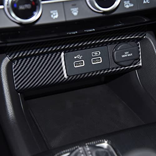 Image of Car Cigarette Lighter Cover Decals for 2022 2023 2024 2025 2026 Honda Civic 11th Gen Accessories ABS Carbon Fiber Stickers