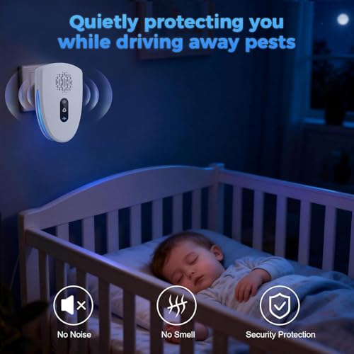 Image of 6 Packs Ultrasonic Pest Control Repeller,Upgraded Spider Repellent Indoor for Mosquito, Mice, Spider, Ant,Ultrasonic Plug in Mouse Repeller for Rodent,Roach,Bugs,Fly,Rat,3 Mode Switching House D1