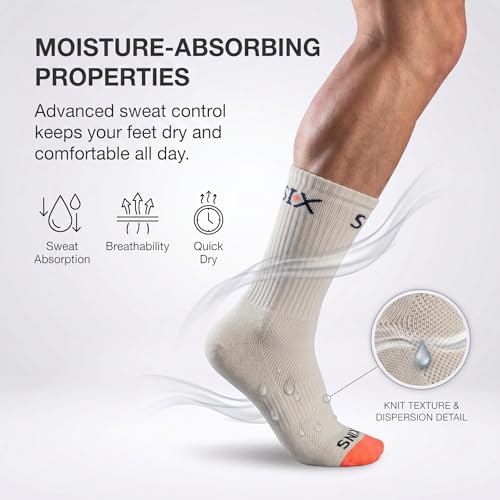 Image of SNIX Sportswear Athletic Socks For Men, Long, White With Colour Accent