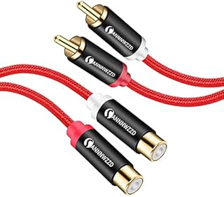 ANNNWZZD RCA Cable,2 RCA Male to 2 RCA Female Stereo Audio Extension Cable (5M)