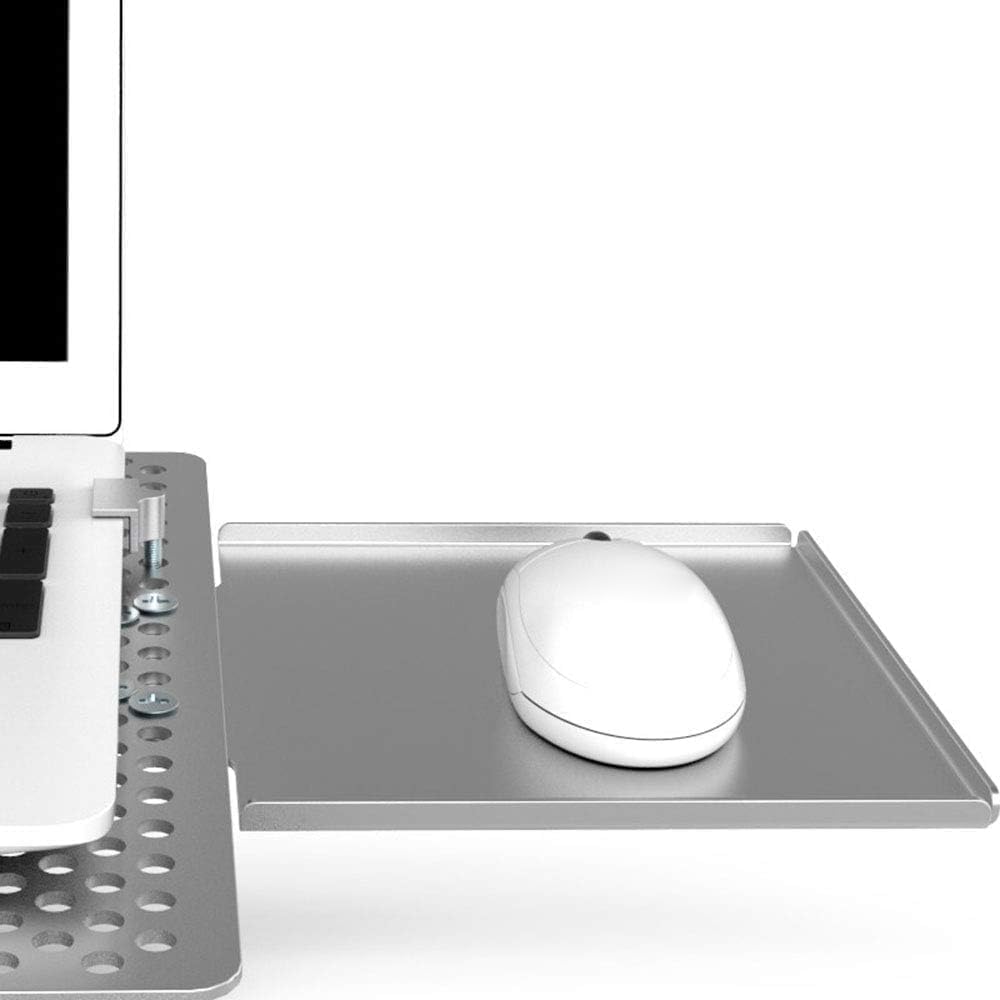 Supporto per monitor e computer, supporto da parete per computer extra lungo con vassoio, piattaforma di raffreddamento ventilata, vassoio per laptop, vassoio per laptop articolato a movimento