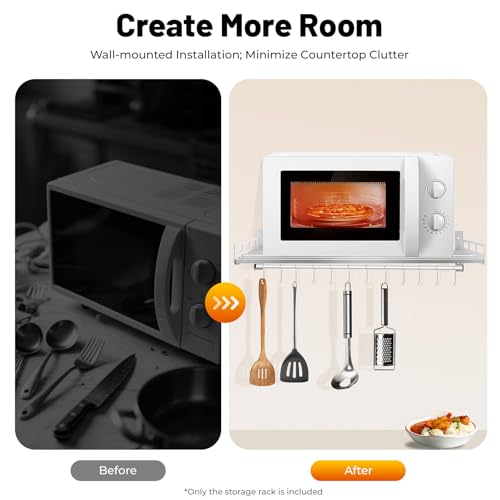 Support mural pour micro-ondes pour libérer un plan de travail encombré de 40x60cm - 7