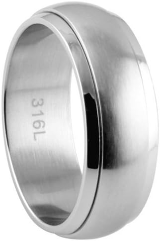 JewelryvoltステンレススチールリングドレスBordered ブラック