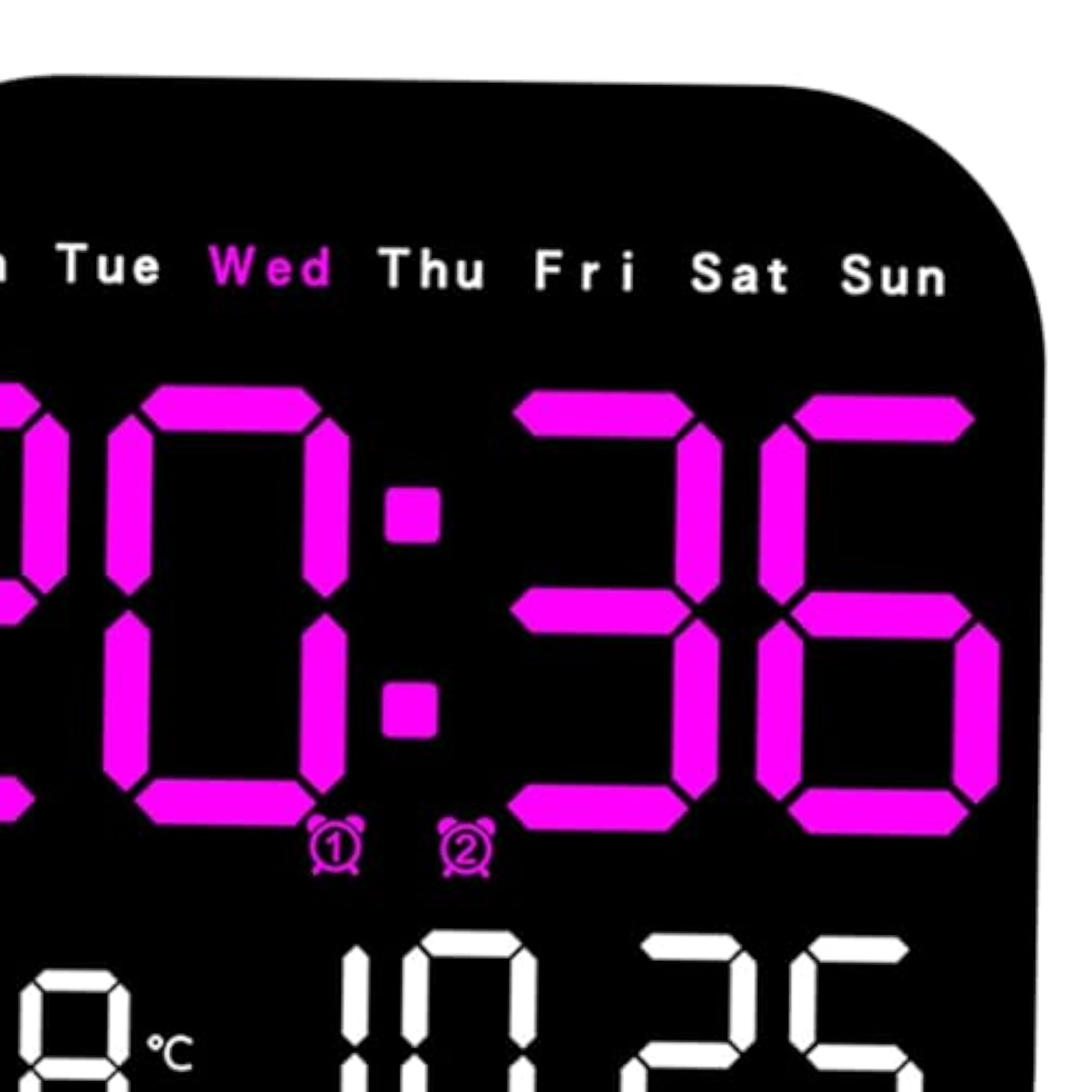 Square LED Digital Wall Clock with Remote Control