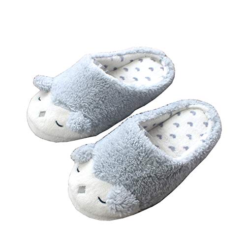 Topdo Zapatillas de Estar por casa Búho Lindo para Mujer Invierno Interior Caliente Suave Antideslizante Slippers Hombre 1 par Gris 40/41