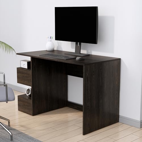 Image of Bniture Wooden Study Table for Home | Engineered Wood Study Table with Side Storage Shelf | Multi Purpose Computer Desk for Writing & Study | Laptop Table for Study Room & Office | Flower Wenge