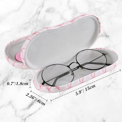 Image of MoKo Double Eyeglass Case, Contact Lens Case with Mirror Tweezers Remover, 2 in 1 Double Sided Portable Contact Lens Box Holder Container Soak Storage Kit Sunglasses Pouch for Men & Women, Pink Scales