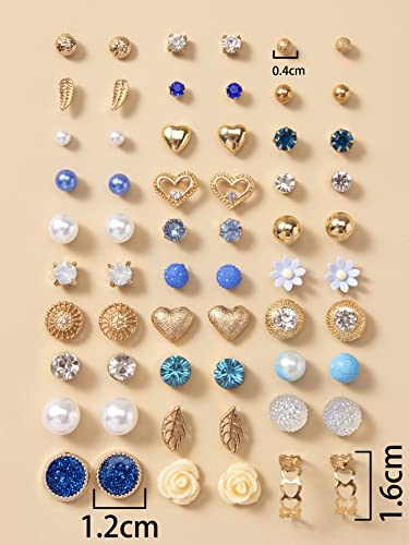 Image of Shining Diva Fashion 30 Pairs Combo Set Stylish Crystal Pearl Earrings for Women and Girls