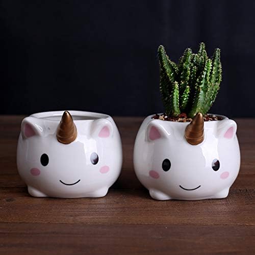 MengCat Unicorn Plant Pots, Cute Animal Shaped Cartoon Succulent Vase Flower Pots,Container,Home Decoration Planter Pots,Desk Mini Ornament