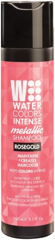 Watercolors Water Colors INTENSE METALLIC Color Depositing Sulfate-Free Shampoo, Maintains & Enhances Hair color Hair Dye Wash (Intense Metallic Rosegold - 8.5 oz)