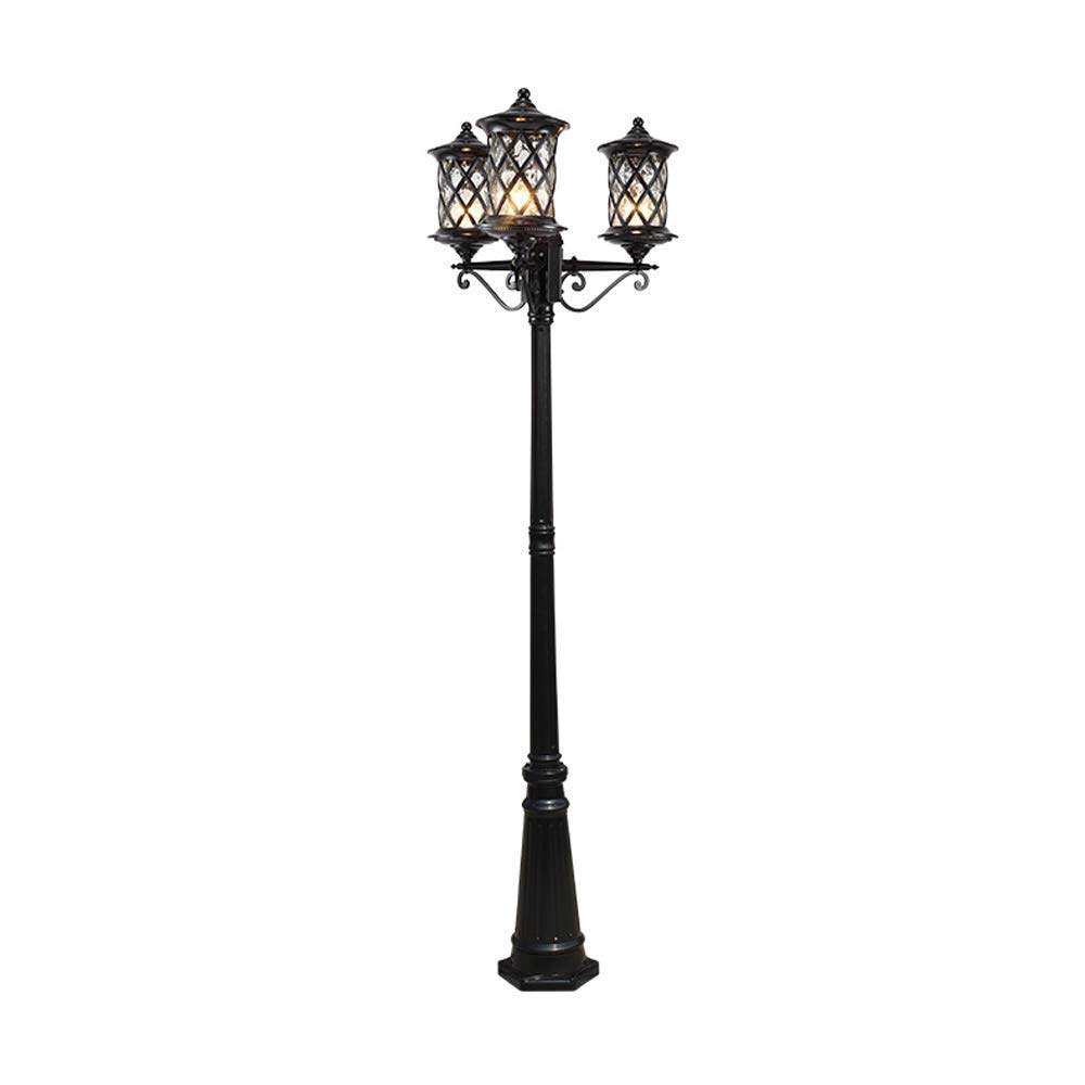 Vintage 3 Ananas Tête Haut Pôle Paysage Street Light Extérieur Étanche Cour Jardin Communauté Post Lantern Villa Européenne Maison Vintage E27 Courtyard Éclairage De