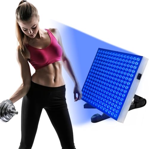LIULIQ Lámpara De Bronceado para El Hogar De 460 NM, Lámpara Autobronceadora De 45 W, Solárium De Luz Natural con 225 LED Y Soporte De Escritorio, Iluminación De Gran Superficie para Rostro Y Cuerpo