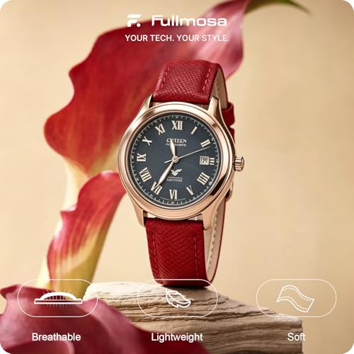 Image of Fullmosa Cross Leather Replacement Watch Strap 20mm Compatible for Samsung Galaxy Watch 5 40mm 44mm /Pro 45mm /Watch 4 40mm 44mm /Classic 46mm 42mm(2021) - Red