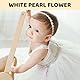 LOMSUXA Baby Mädchen Stirnbänder Weiß Dehnbare Stirnband DoppelspitzeSpitzebowknot-Haarband Weich Baby Hairband Nylon Neugeboren Haarschmuck Babygeschenke für Neugeborene