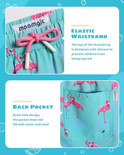 maamgic Boys Swim Trunks with Compression Liner Toddler Boys Stretch Swim Shorts Quick Dry 2 in 1 Beach Shorts - Image 4