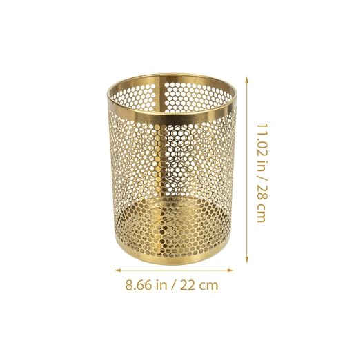 Papelera dorada de acero inoxidable para cocina y oficina miniatura 2
