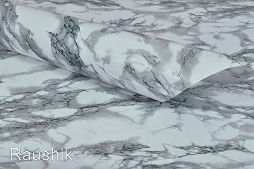 Image of Self Adhesive Gloss Vinyl Wrap Film, High Gloss Marble Furniture Film Wallpaper (24 * 96 inch, Grey Marble)