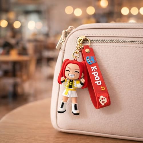 Image of Wanna Party Kpop Demon Hunters Cartoon Keychains, Mira Keychain for Boys and Girls, Cute Backpack Key Chain Accessories Wristlet chain Return Gift Items for Boys & Girls
