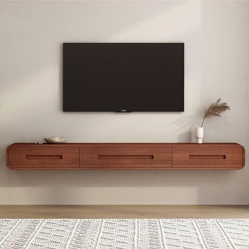 Wandmontierte Zweibettzimmer Mit Zwei Schubladen, Schwimmender TV-Schrank Für 30-65-Zoll-TV, Mediakonsole Kleines Unterhaltungszentrum Für Schlafzimmer Wohnzimmer Flur,Brown-120x24x20cm/47x9x8in