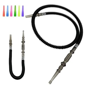 Telescoping Hookah Hose Set, 2-Pack: Adjustable Length From 29.5inch To 70inch, Portable & Durable Silicone Shisha Hose With Acrylic Handle, Hookah Accessories For Enhanced Smoking Experience (Black)