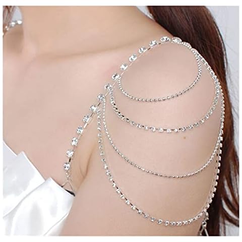 acbtao124 Imitation diamond bra straps, elegant shoulder chain, bridal lingerie, 1 pair, (Color : Tassle) Cover