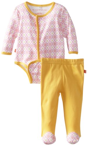 Magnificent Baby Baby-Girls Newborn Morocco Long Sleeve Burrito and Pant Set, Pink, 6 Months