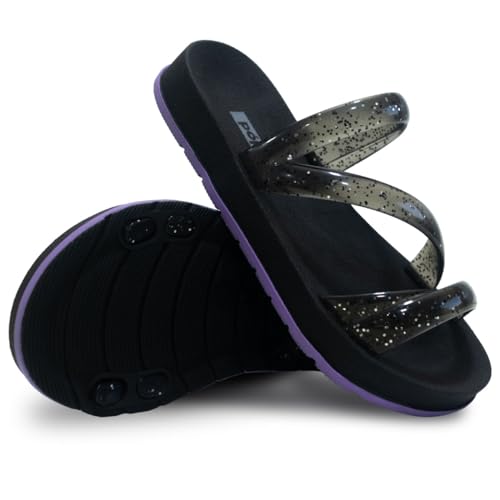 Sandalia Papete Feminina Nº 27 ao 34 Chinelo Glitter Infantil 04.81J (Glitter Fume, BR, Criança de 4