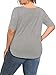 Amoretu Women Plus Size T Shirts Plain Short Sleeve V-Neck Top Blouse Grey 3XL